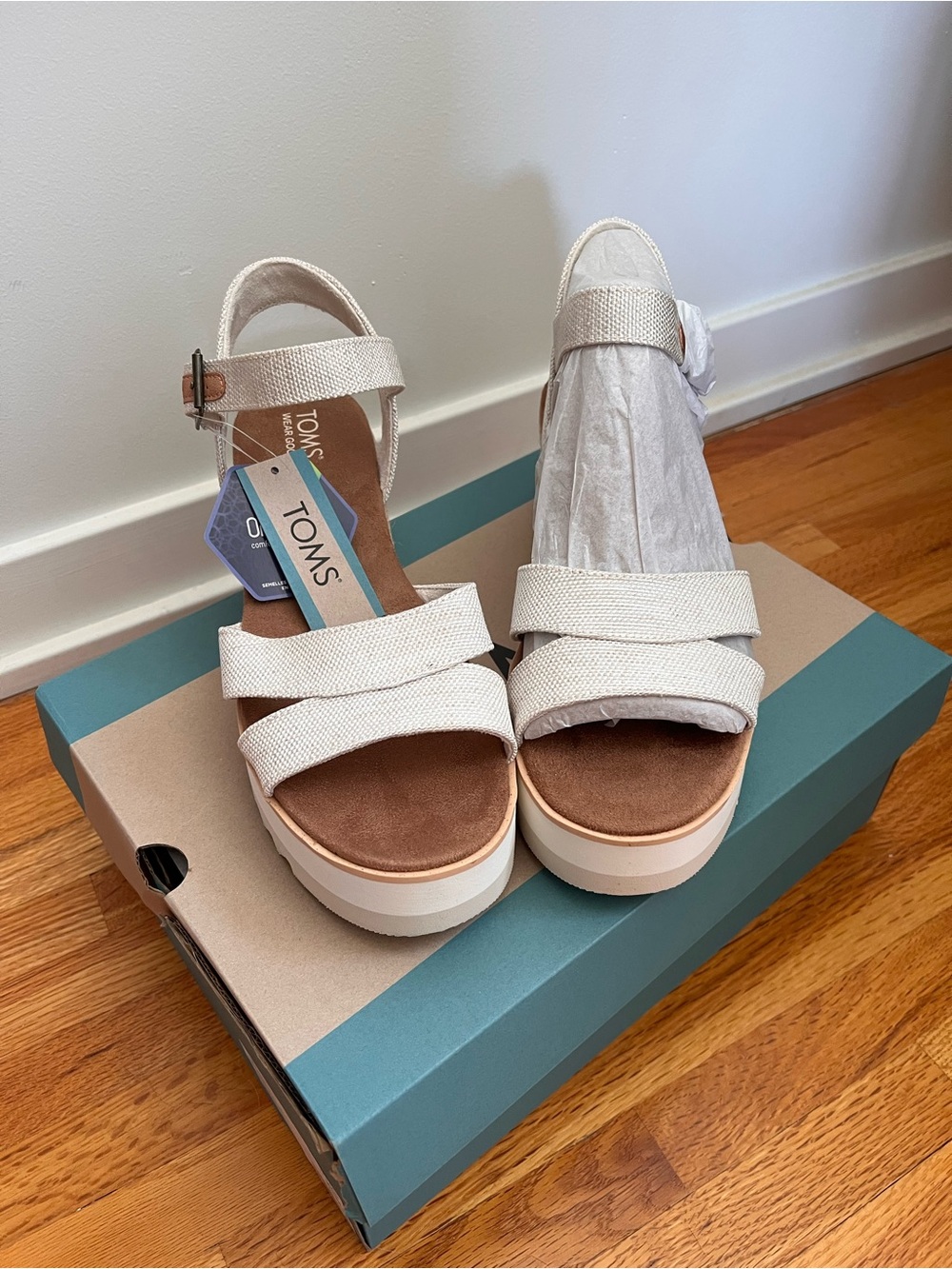 TOMS Women's Cream Platform Sandals